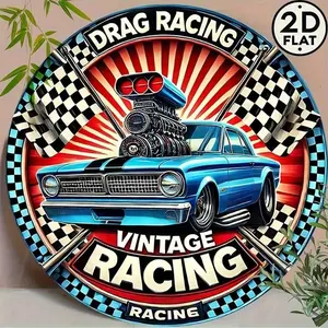 Vintage American Aluminum Wall Art Sign for Man Cave Garage Bar Home Office Retro Racing Decor