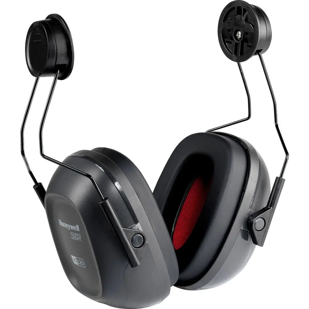 North Safety Honeywell Verishield Hard Hat-Mounted Ear Muff, 24 dB Noise Reduction, Black, Memory Foam Wide Cup, Work Safety Equipment