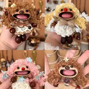 Natural healing fruit shell bell pendant, Indonesian fruit shell toy, fruit shell hand-held stress-relief sound therapy bag hanging wind chime, unique and quirky style