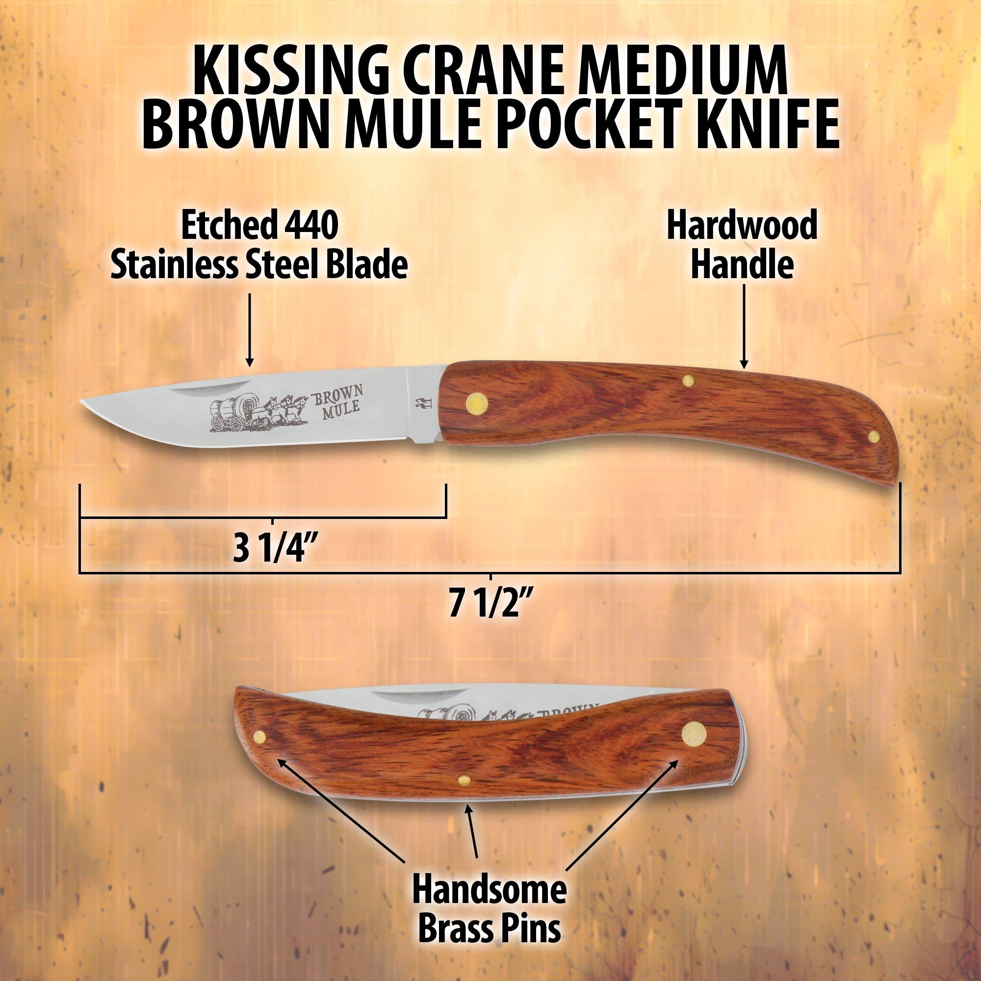 Kissing Crane Medium Brown Mule Pocket Knife