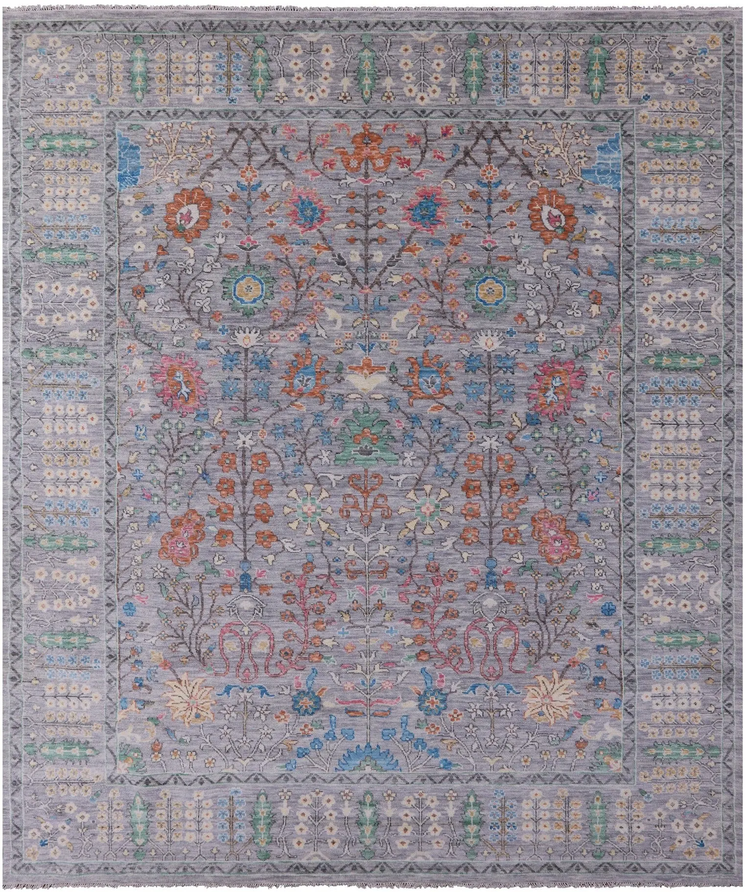 SUPER SALE Grey Turkish Oushak Handmade Wool Rug - 12' 3" X 14' 9"