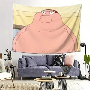 Peter Griffin Album Cover Tapestry - Soft Peach Beige Polyester Wall Hanging, Lightweight and Machine Washable Home Decor for Bedroom, Living Room, Dormitory - 140-160 gsm, No Power Required, Album Cover Wall Art 60X40 Decoration Gift Color