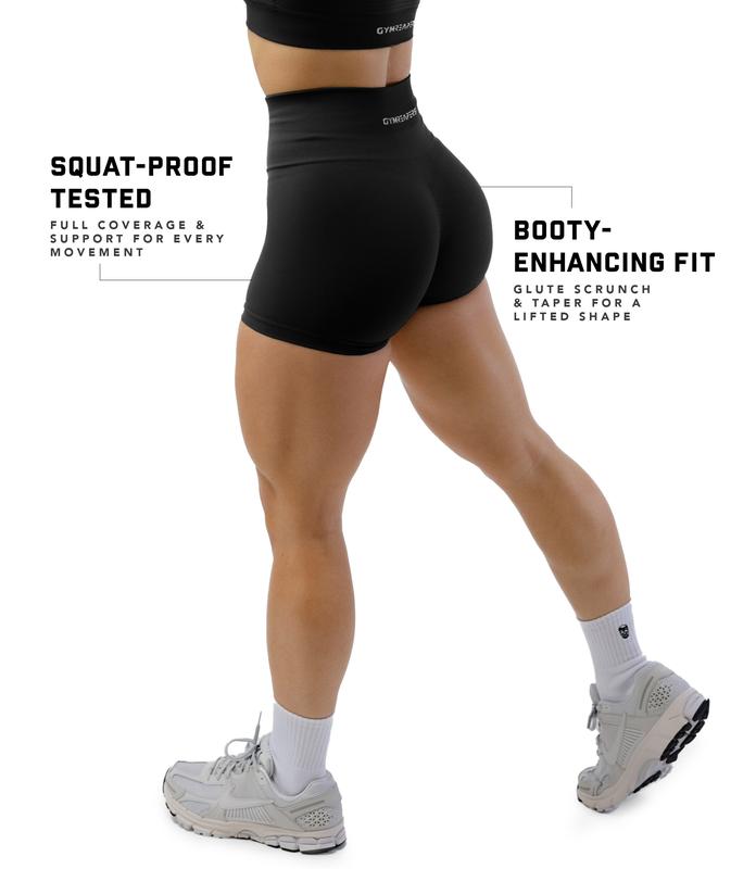 Gymreapers Halo Athletic Compression Shorts for Women - Seamless Knit Interlock Fabric for Breathability and Flexibility Gymreapers Halo Athletic Compression Shorts for Women - Seamless Knit Interlock Fabric for Breathability and Flexibility