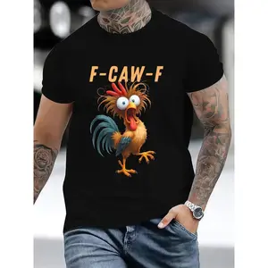 Crazy Roose Funny Crow F-CAW-F Chicken Humor Tee T-Shirt
