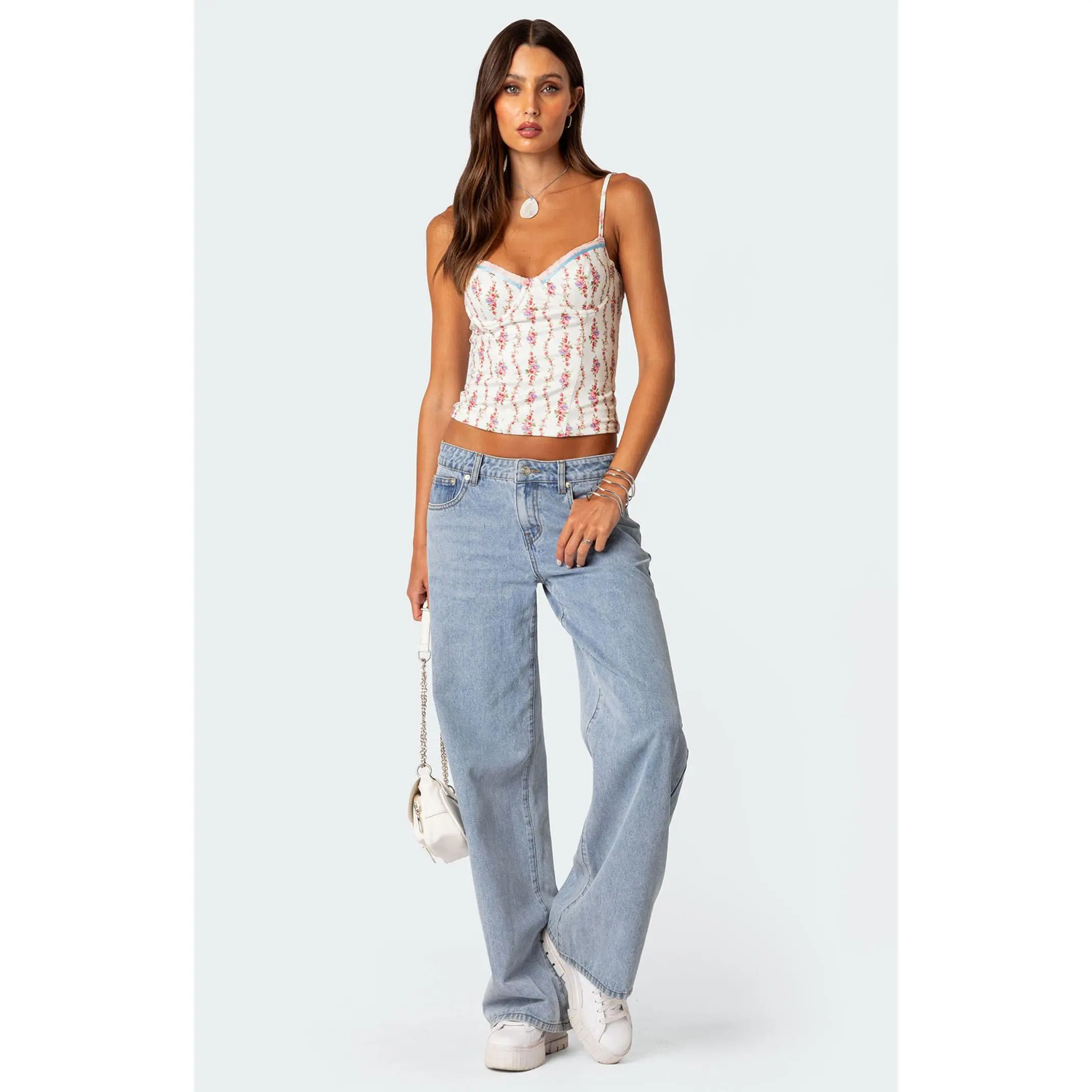 Edikted Women's Indira Printed Cupped Lace Up Corset
