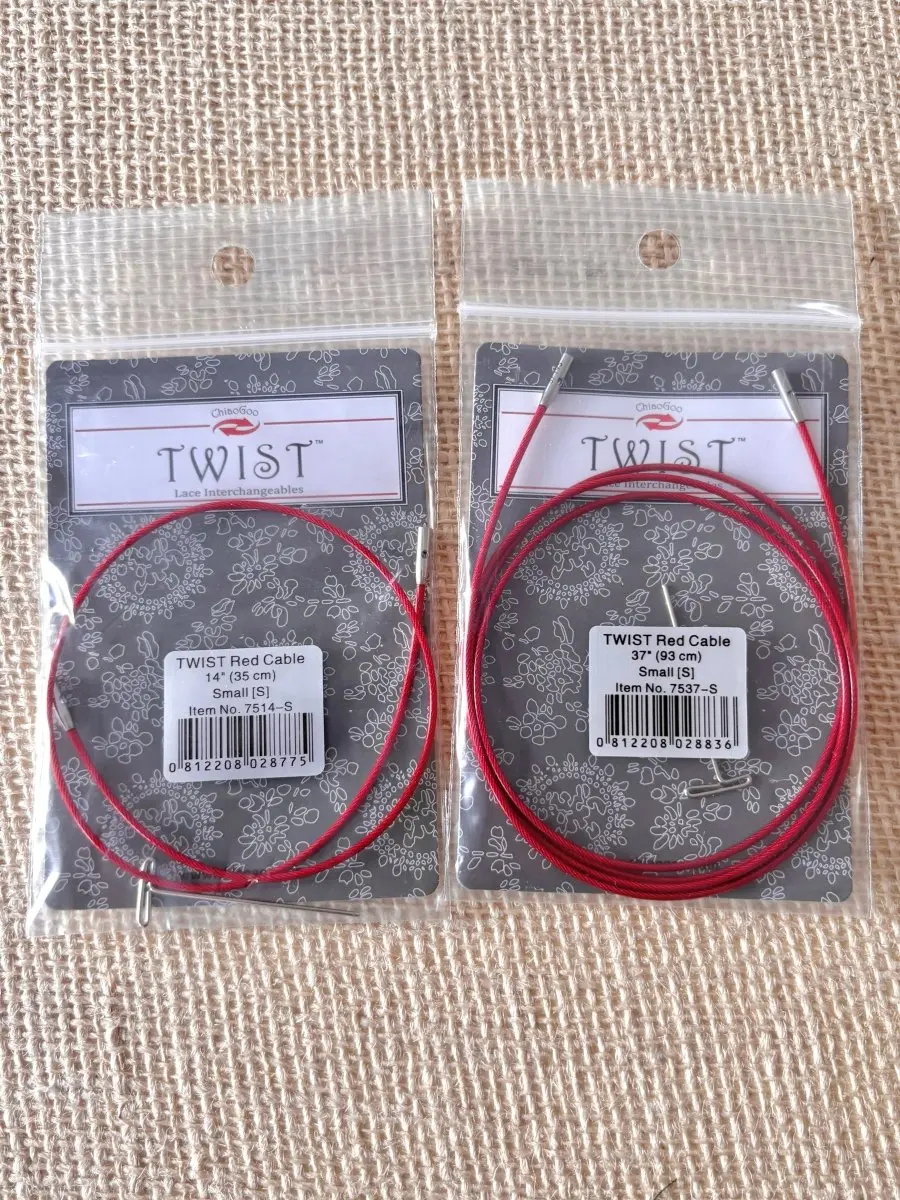 ChiaoGoo | Twist Lace Interchangeable | Red Cable for Small Knitting Needles (Multiple Sizes)