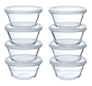 Custard Cup Set with Lids - 8-Piece Set, 2 Pack of 4 Cups, Ideal for Desserts and Treats Disposable Kitchen