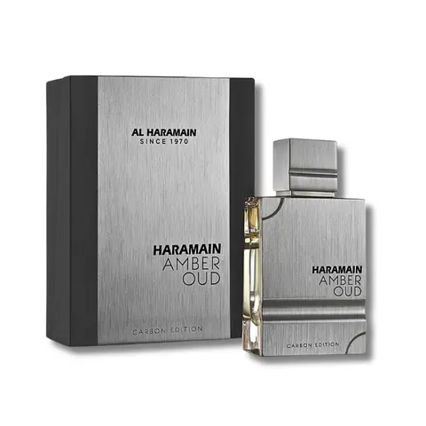 Al Haramain Amber Oud Carbon Edition Unisex Eau de Parfum Spray - Aromatic Woody Fragrance with Fresh Spicy Layers, Citrus, Aquatic, Herbal, Marine Notes, Natural Aromas, Lavender, 2.0 fl.oz - Beauty & Personal Care for Adults