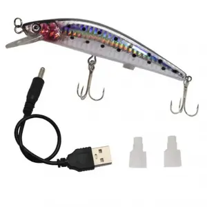 Electric Fishing Lure USB Rechargeable Flashing Luminous Bionic Bait Auto Swimming Luminous Bionic Life-like Vibrate Lures