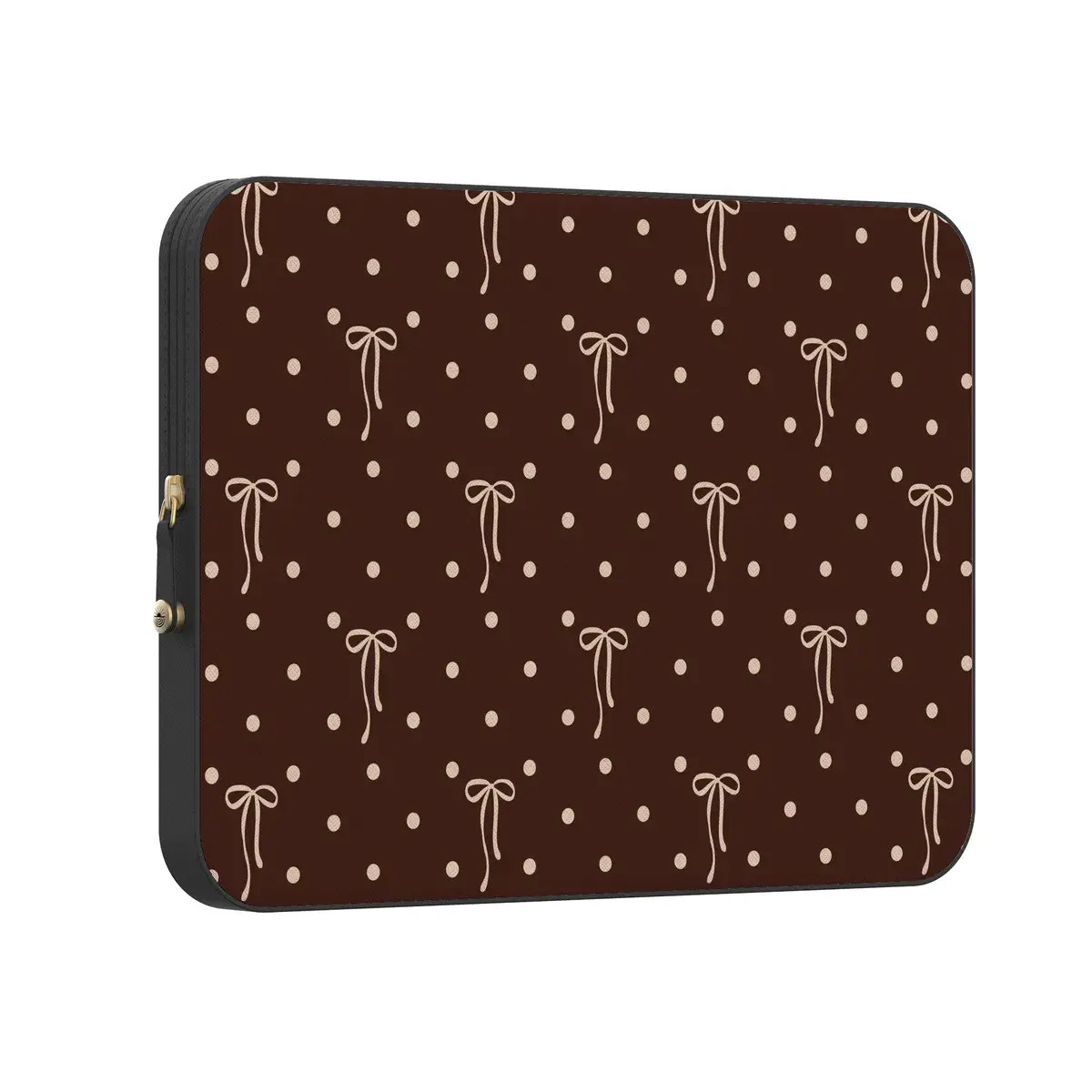 Casely PU Leather MacBook Laptop Sleeve Case - Teddy Bows, Brown Polka Dot, Rugged Protection for Adults, Daily Use