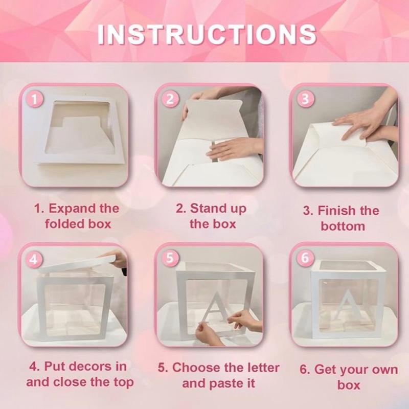 Ledido 2026 Graduation Balloon Boxes Decorations, 4 Pieces White Clear Grad Balloon boxes with Letters, Class of 2026 Graduation Party Supplies for College, High School, Prom, Birthday, Baby Shower