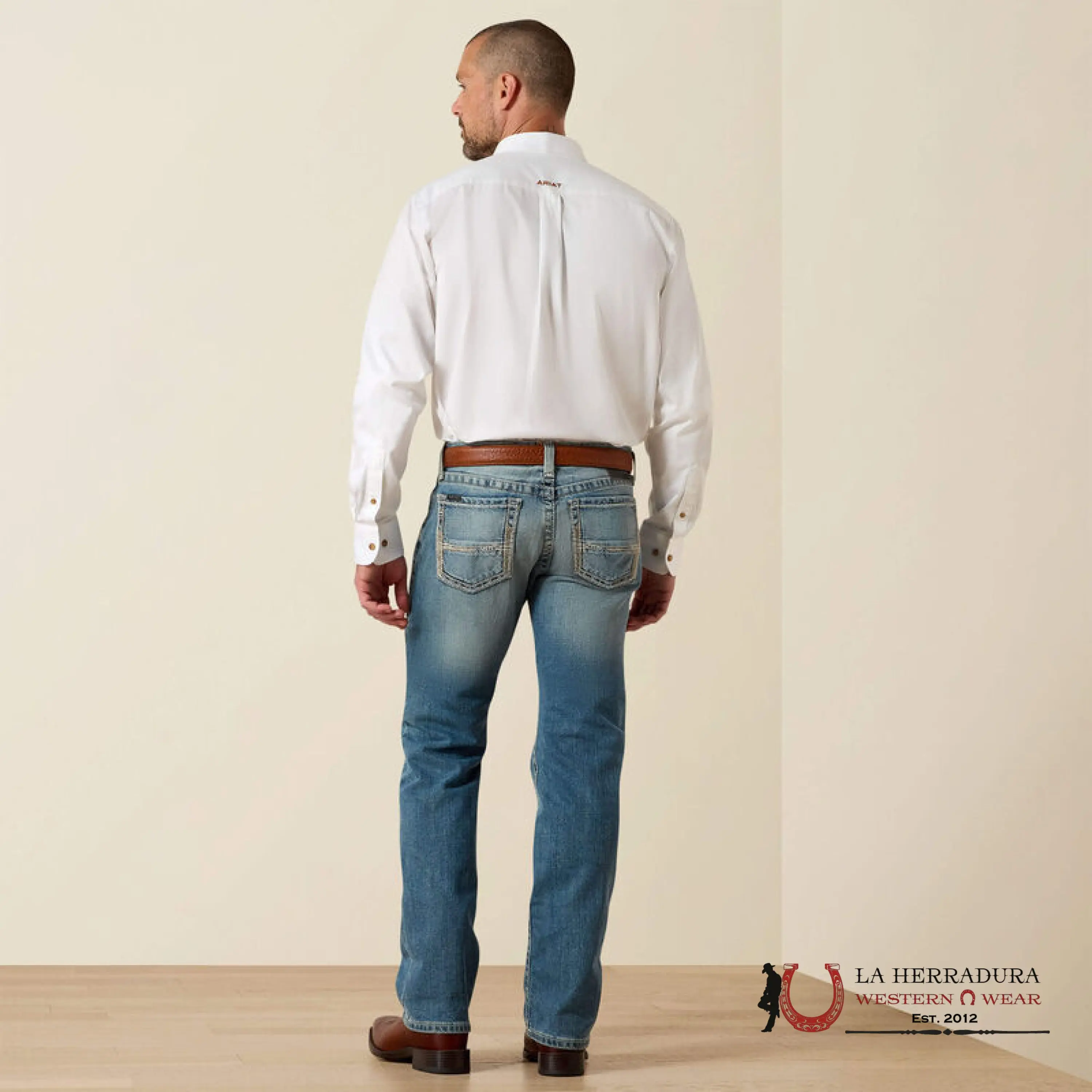 ARIAT Mens Jeans Shasta M7 Slim Fit Straight Leg 10031997 Grey Pants Classic Denim Trouser with Light Blue Wash and Back Pockets