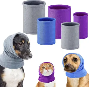 5 Pcs 3 Size Dog Head Wrap Neck Warmer Dog Neck and Ears Warm Winter Pet Snood Ear Cover Ear Wraps Soundproof for Calming Cat Puppy Anxiety Relief Grooming Bathing Noise Protection