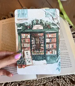 Christmas Bookshop Kindle Insert Laminated Cardstock for Kindle Case, Holiday Holographic Kindle Paperwhite Insert