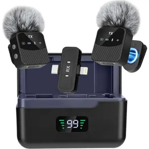 Mini  Lavalier Microphone for /Android/Tablets, Mini Mic with Noise Reduction, 25H  Life with  Case, Lapel Microphone  for Video Recording Podcast