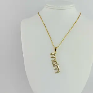 Mom Pendant with Necklace - Gold-Toned Jewelry Piece Featuring "Mom" Design