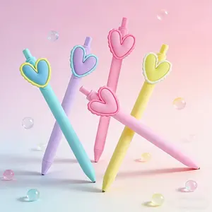 5/10pcs Heart-Shaped Pens, Black Ink 0.5Mm, Suitable for Weddings, Parties, Office Stationery, Coworker Teacher Birthday Gifts, Random Styles