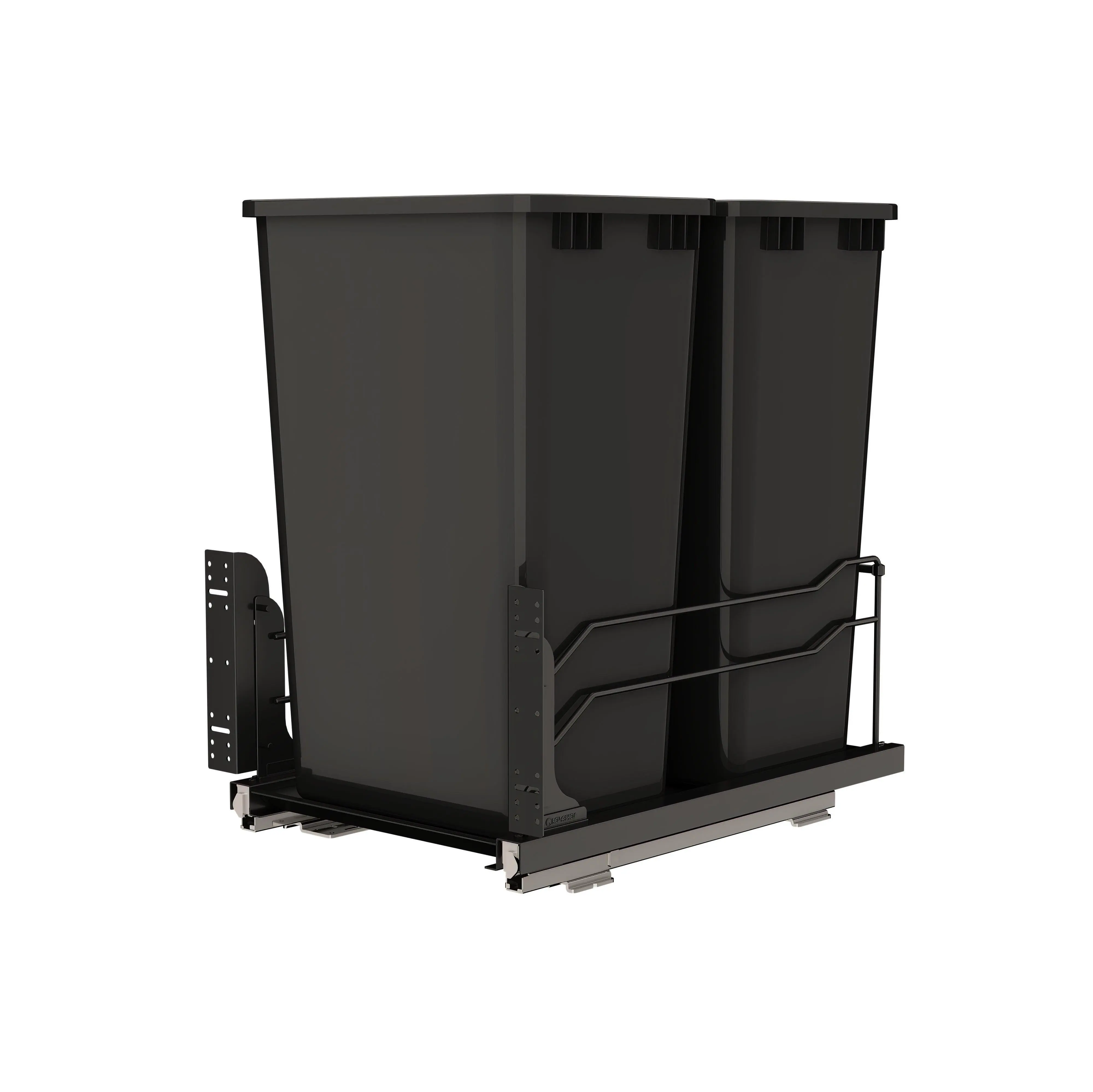 Rev-A-Shelf Double Pullout Kitchen Trash Can 50 qt. Soft-Close 53WC-2150SCDM-218