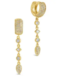 Malin CZ Drop Hoop Earrings
