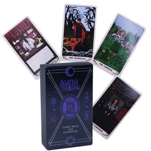 Witch Agatha Tarot Cards Set, Halloween Portable 78-Card Deck for Fortune-Telling, Divination, Prediction & Spiritual Guidance, Ideal Gift for Ages 14+