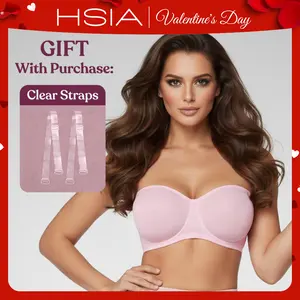 HSIA Bella Women's Convertible Strapless Minimizer Bandeau Bra Underwire Unlined for Large Bust