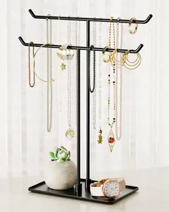 Necklace Stand: Black Metal Necklace Organizer for Home Decor Necklace Stand: Black Metal Necklace Organizer for Home Decor