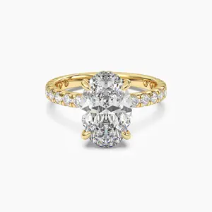 [Eclipse Oval] Certified 4.08ct E VS1 Oval Lab Grown Diamond Engagement Ring (TW 0.8ct)