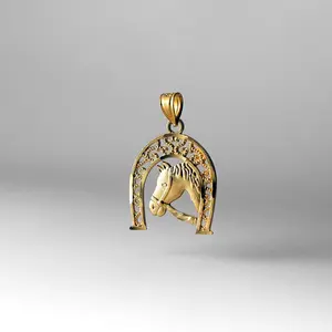 14K Gold Lucky Horseshoe Pendant - Model 1640