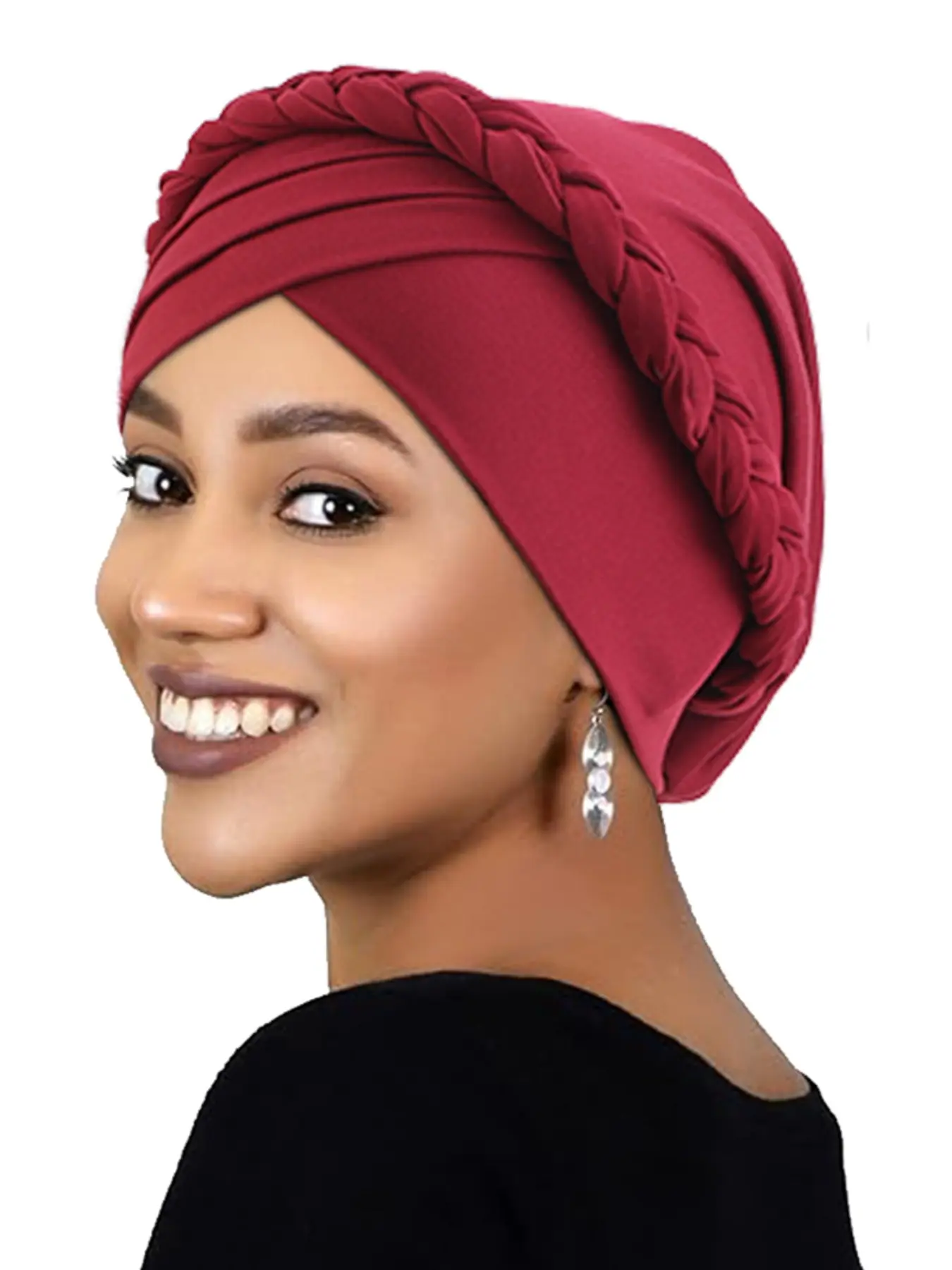 Handmade Knitted Headscarf Hat, Turban Hijab, Pure Color Chemotherapy Cap, Soft Comfortable Wrap Around Scarf, Tignon Scarf, Head Wraps, Head Scarf Turbans, Ideal for Cancer Patients & Daily Wear