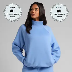 Comfrt | Basic Mock Neck Sweatshirt | Relaxed Fit Mock Neck Collar