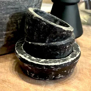 Black Rustic Soapstone Bowl