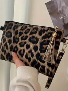 Women's Leopard Print Handbag Envelope Clutch Bag Elegant Clutch Korean Style Casual Fashion Wallet, All-Seasons Accessory for Women coin purse