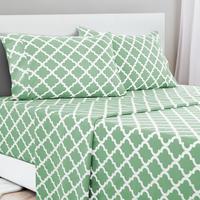 Quatrefoil Sage/White