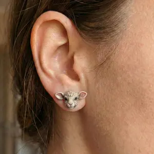 Sheep Stud Earrings: Farm Animal Jewelry