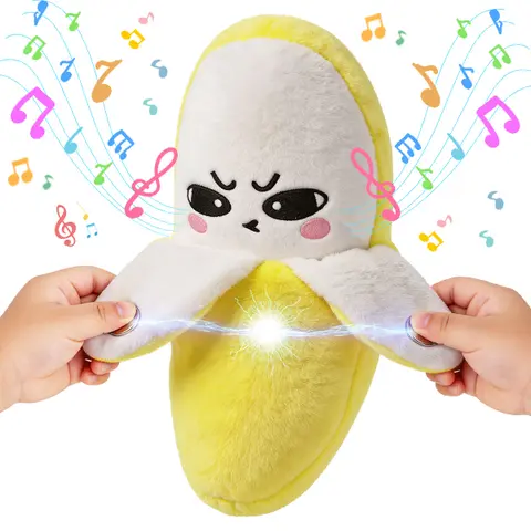 Interactive Music Plush Toy Set - BPA-Free No-Battery Banana, Electric Lights & Sound Strawberry & Carrot Kids Toys, 15+ Songs, 3-10 Years Development, Adult-Child Gift Stuffed Playthings