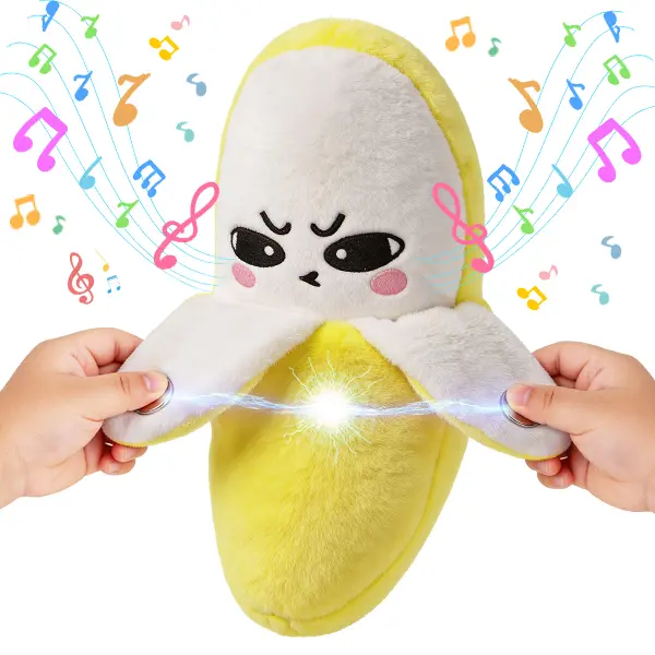 Interactive Music Plush Toy Set – Banana (No battery), Strawberry & Carrot Electric Plush Toys for Parent-Child Interaction, Couples & Friends Prank Toy, Valentine’s Day & Easter Party Fun Gift for Kids & Adults stuffed animals cute girly gifts