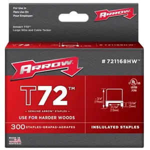 212 MAIN .48in T72 Hardwood Insulated Staples, 5x9mm, UL Listed, Model 721168HW