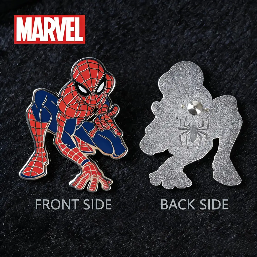 1PC Marvel Spider-Man Pin Officially Licensed Cool Action Superhero Anime Brooch Backpack Decoration Jacket Lapel Anti-Rust Exquisite Alloy Enamel Gift