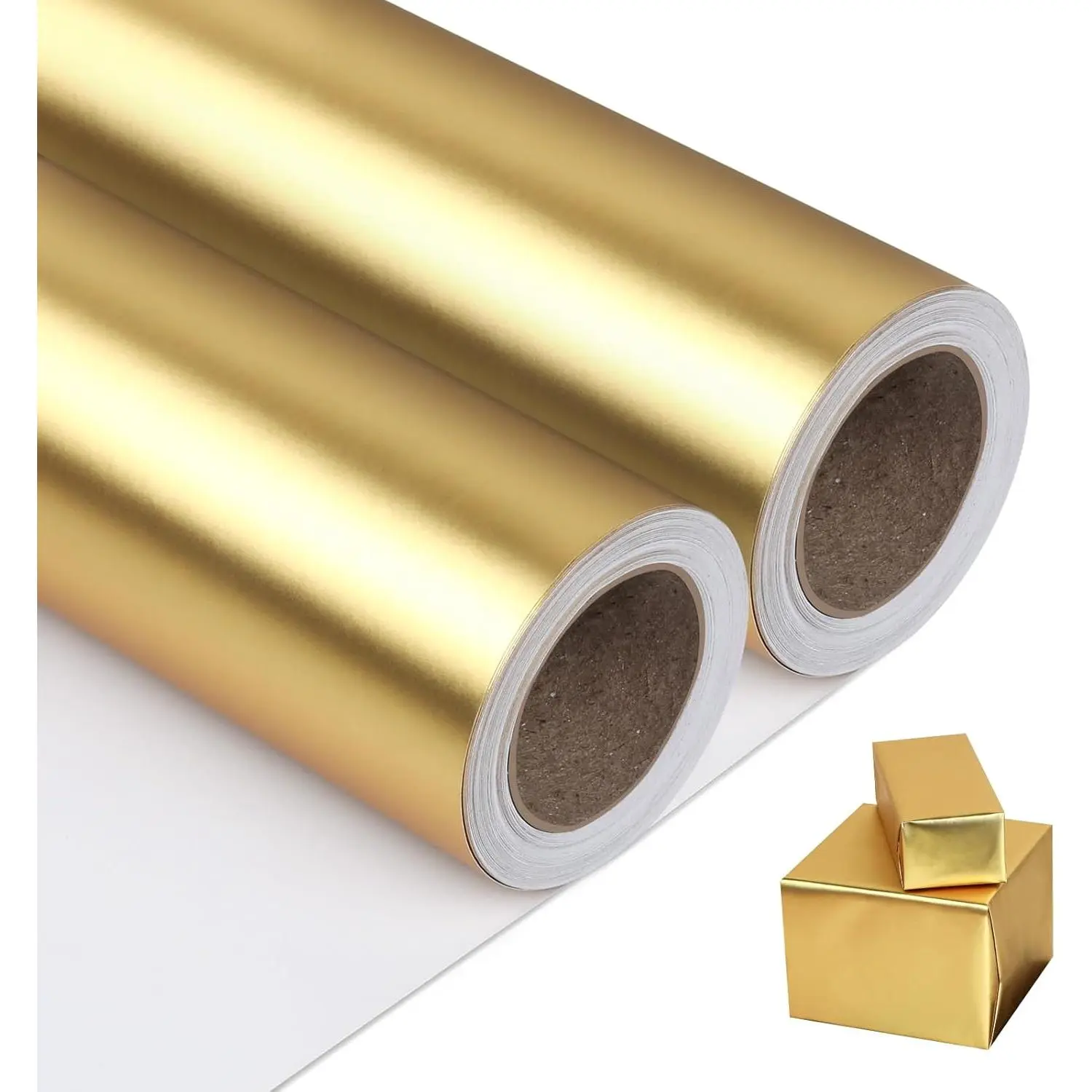 Matte Metal  Wrapping Paper, Solid Color Paper-2 Roll,17 Inches X 32.8  Per Roll, Wrapping Paper, for Wedding,Valentine's Day,Birthday, Shower,DIY Bouquet