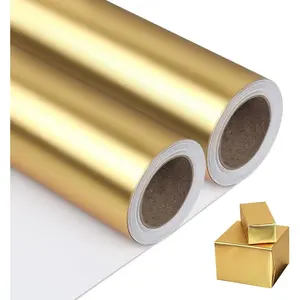 Matte Metal  Wrapping Paper, Solid Color Paper-2 Roll,17 Inches X 32.8  Per Roll, Wrapping Paper, for Wedding,Valentine's Day,Birthday, Shower,DIY Bouquet