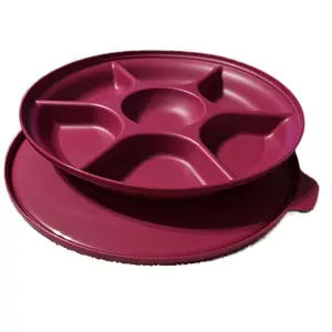 Tupperware Beautiful Aloha Serving Center Tray Purple Sharing Center for Easy Meal Presentation and Serving 1L