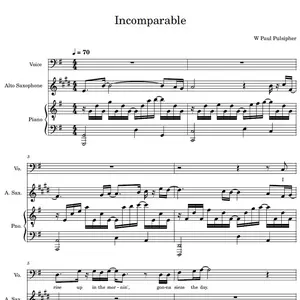 Incomparable Sheet Music by W Paul Pulsipher