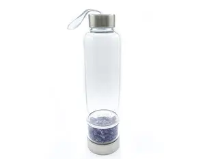 Amethyst Crystal Water Bottle 14oz. | Stainless Steel Glass Water Bottle Tumbler