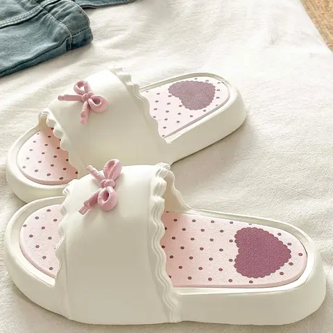 Summer Bestseller Cute Sweet Style Sandals for Women, Eva Soft Sole, Comfortable Lightweight, Versatile Beach & Home Wear, One-Piece Flip Flops, Summer Slide Slippers, Casual Beach Slippers, Flat Slippers