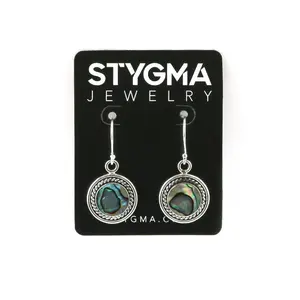 Threaded Abalone Shell Discus Earrings
