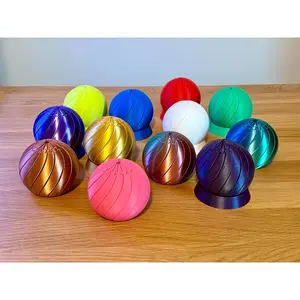 3D Printed Slime Ball Fidget | Twisty Spiral Stress Toy | Cascading Motion Desk Toy With Stand