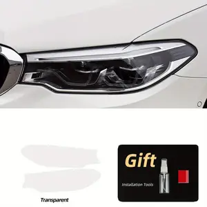 For BMW 5 Series G30 M5 F90 2017-2020, Precut Headlight Protective film Transparent or Smoked Black TPU Headlight Sticker