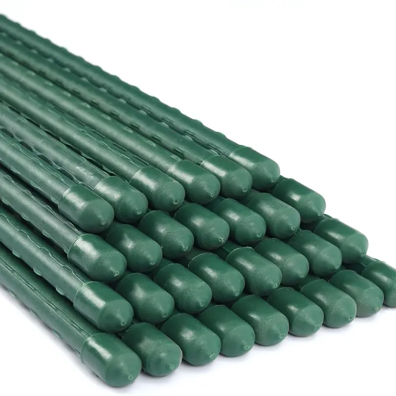 55-Inch Steel Garden Stakes (25-Pack Easy-to-Secure Plant Poles) for Outdoor Backyard Projects, Tomato, Cucumber & Grape Vine Support, New Home Yard Setup, Tomatoes