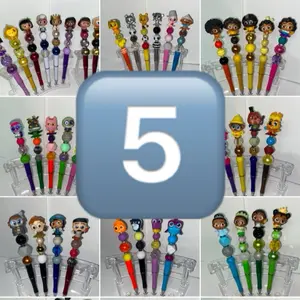 5 doorables characters beaded pen bundle