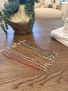 Beaded Cross Bookmark | Minimalist Faith Bookmark, Bible Study Aid